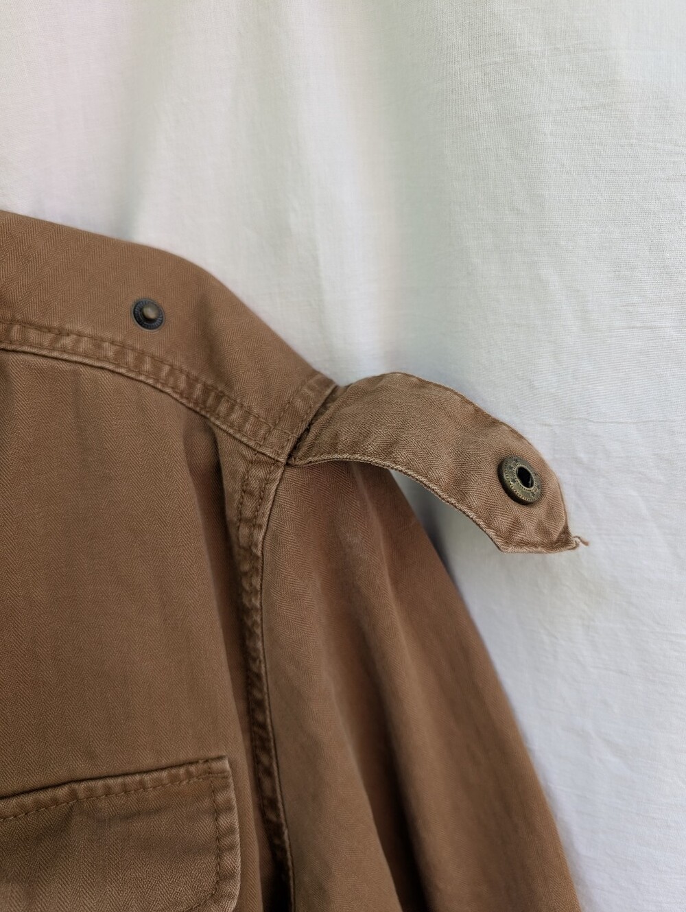 Merona Camel Cotton Canvas Cargo Field Utility Work Jacket Sz L - Picture 5 of 8